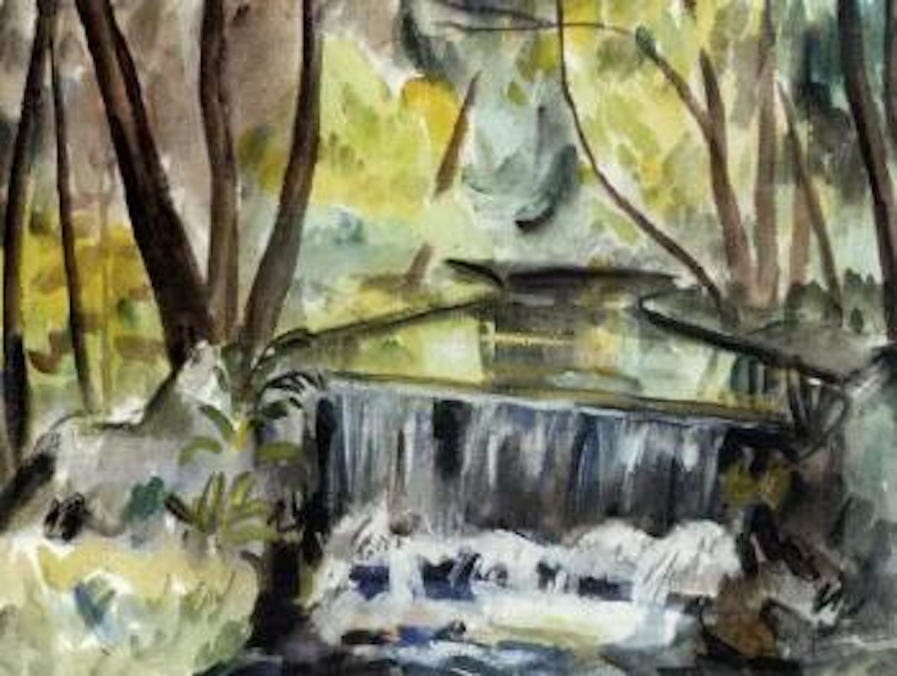Waterfall in the woods by Norah McGuinness
