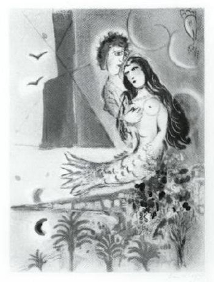 Sirene with poet, from Nice and the Cote d'Azur by Marc Chagall