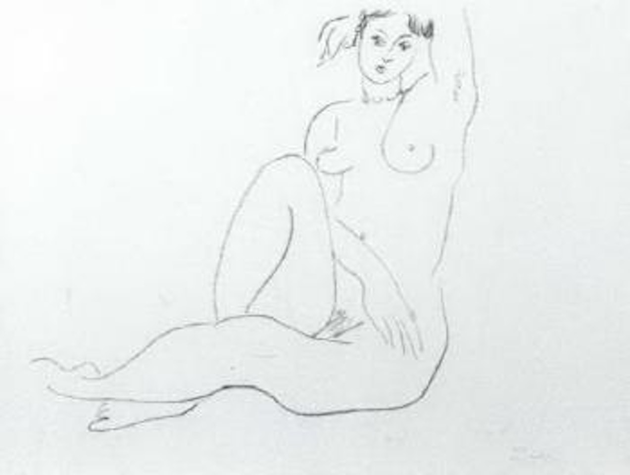 Nu assis, bras gauche sur la tete by Henri Matisse