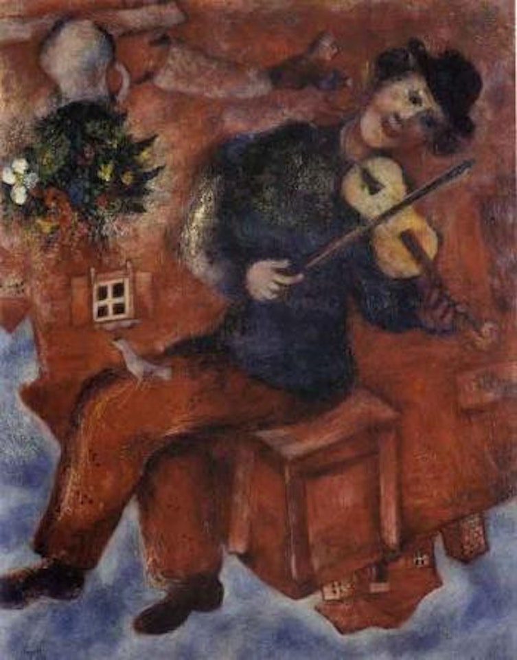 Le violoniste au monde renverse by Marc Chagall