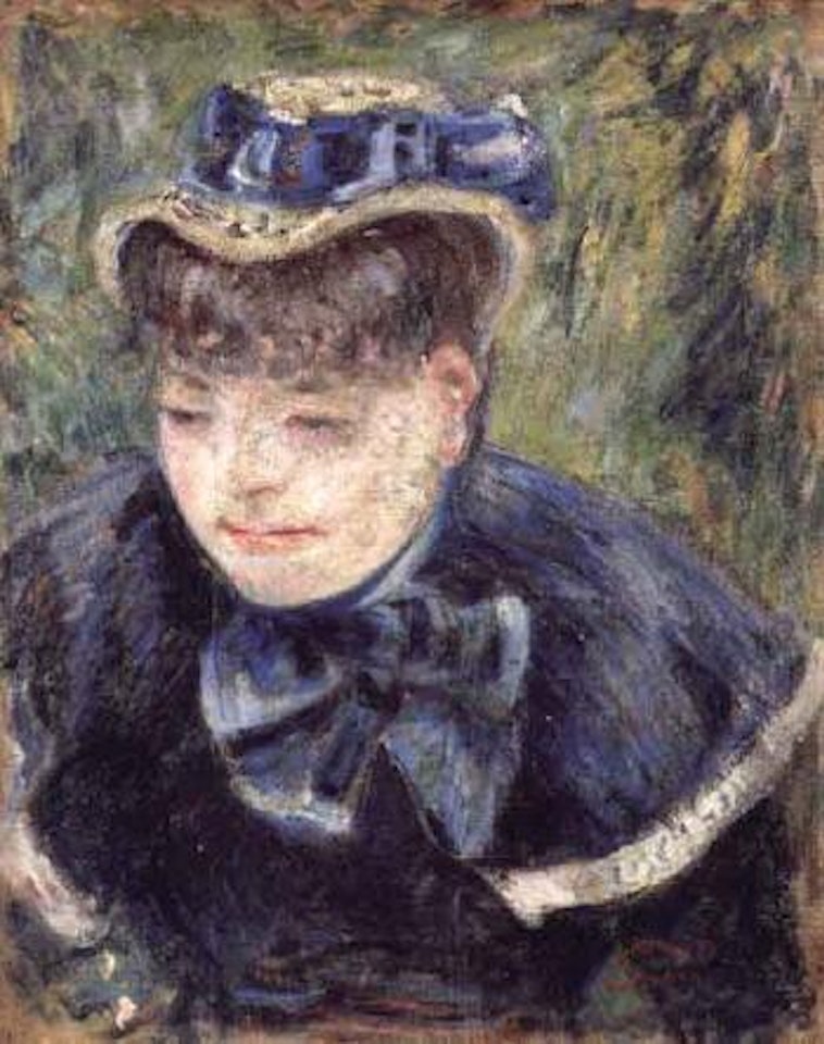 Jeune femme a la cape et a l'echarpe bleue by Armand Guillaumin