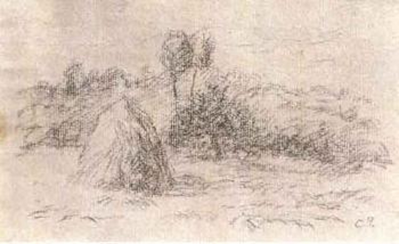 Les meules by Camille Pissarro