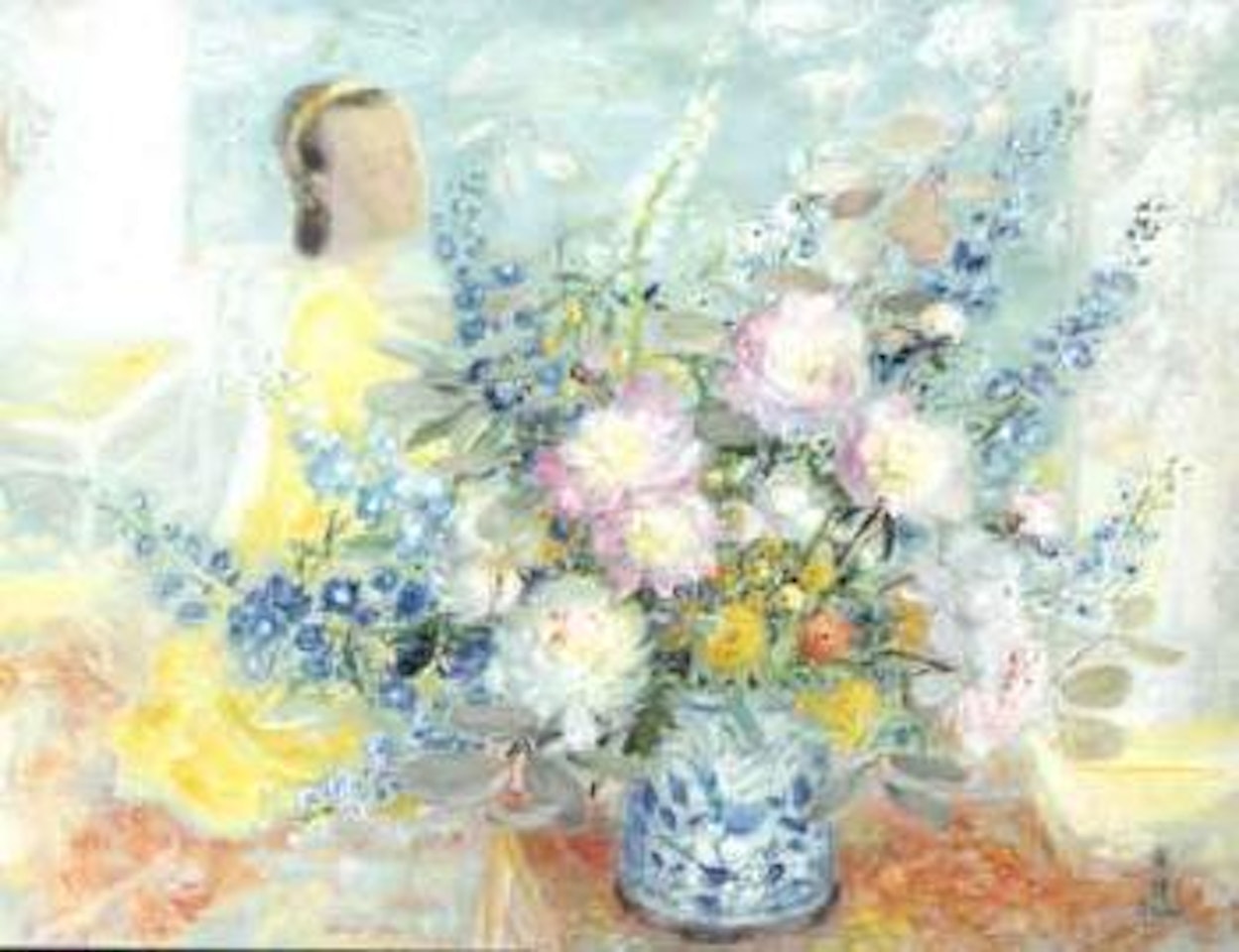 La jeune fille au bouquet de pivoines by Le Pho