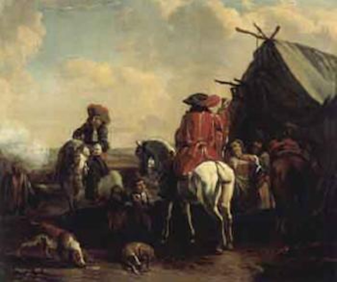 A herald at an encampment by Philips Wouwerman