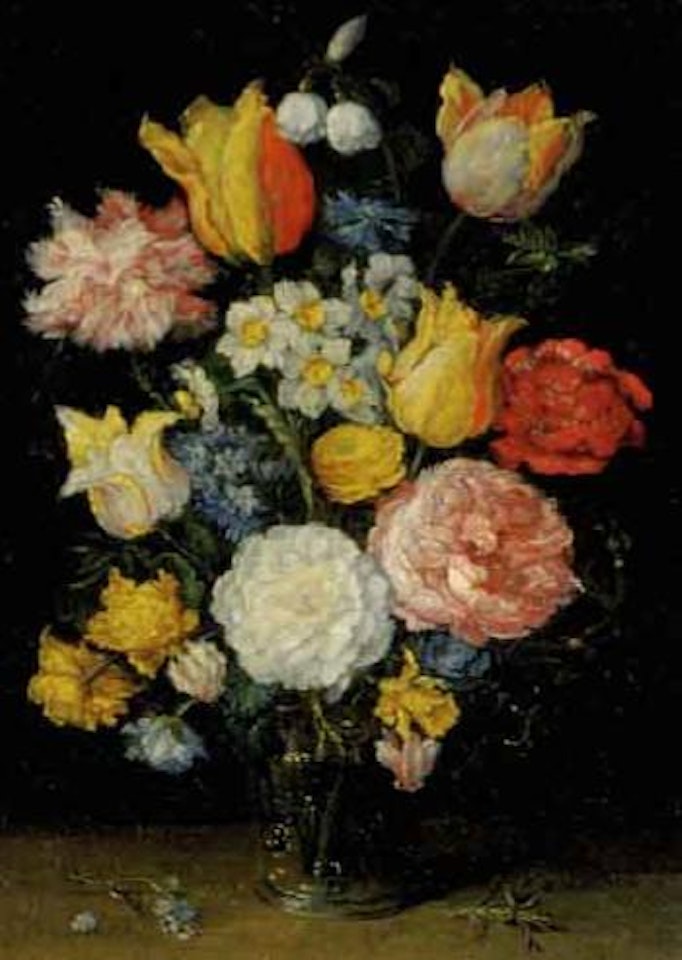 Still life of flowers in glass by Jan Brueghel the Younger