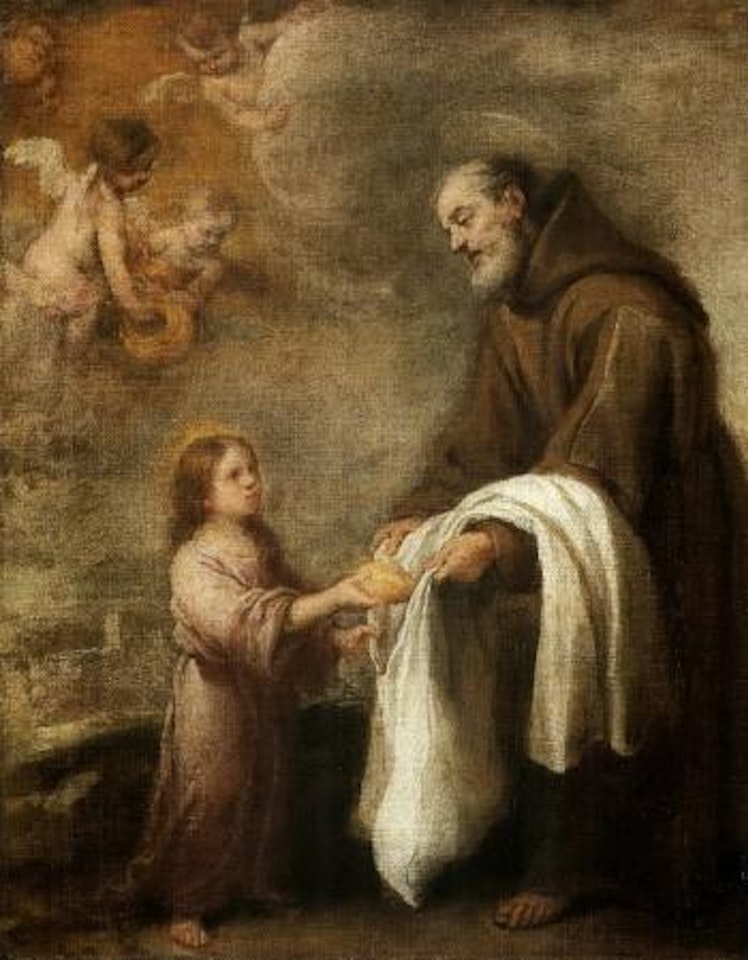 San Felix de Cantalicio with the infant Christ by Bartolomé Esteban Murillo