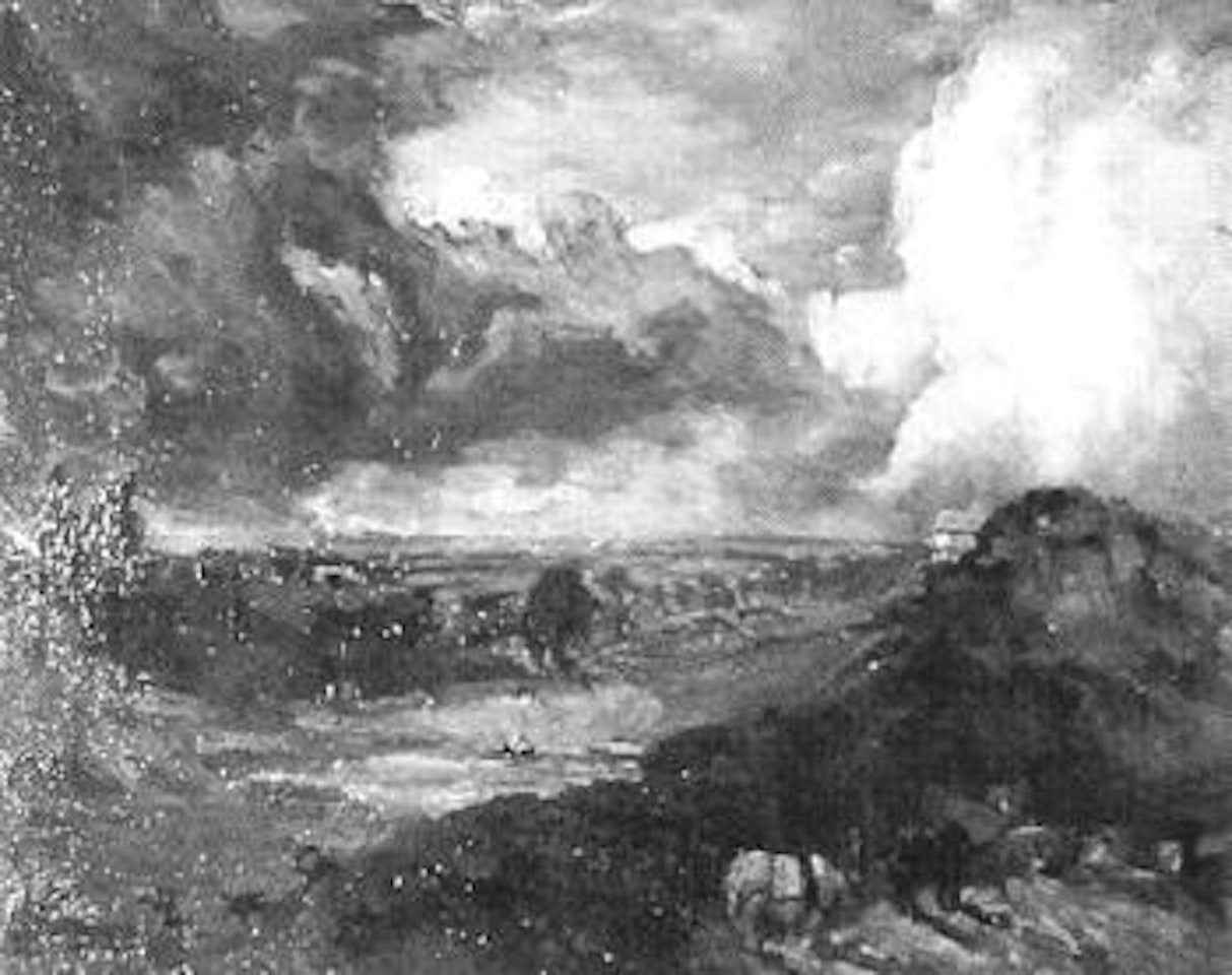 English heath landscape with figures by John Constable