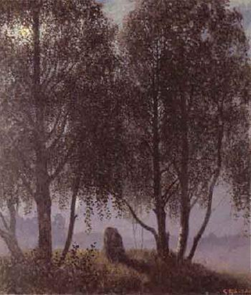 Landscape from Engelbrektsholmen, Narke by Gustaf Fjaestad