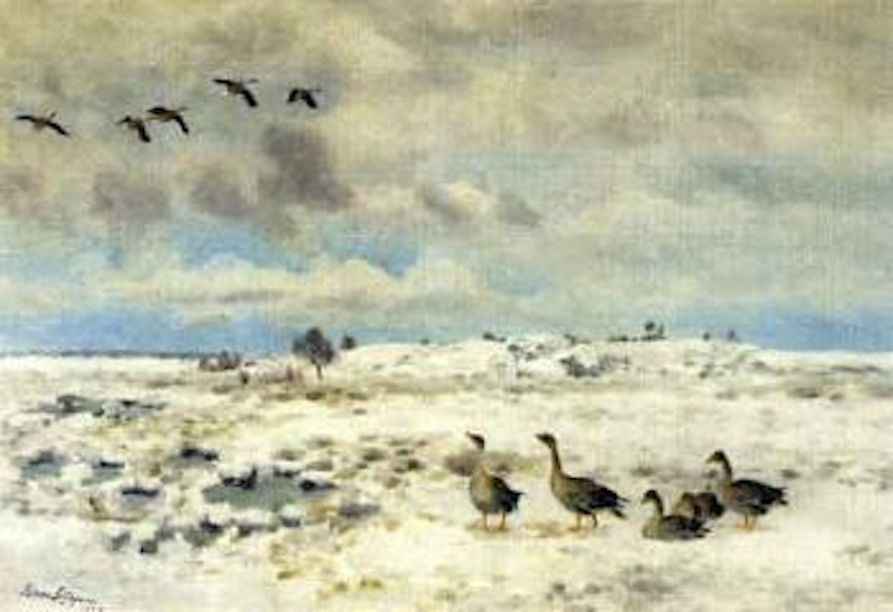 Landscape with geese by Bruno Liljefors