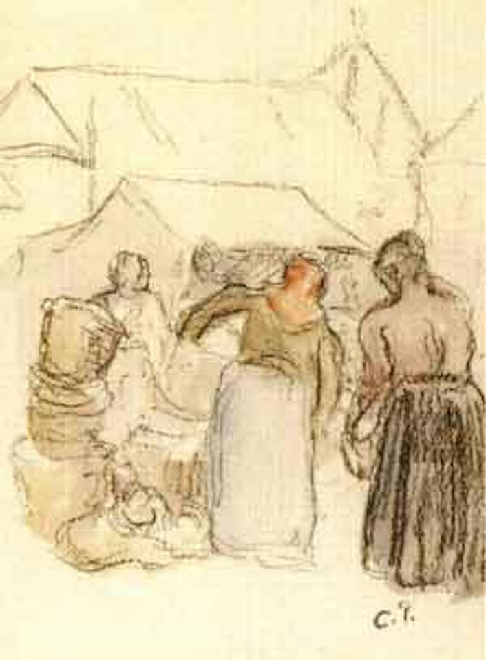 Market day, possibly Dieppe by Camille Pissarro