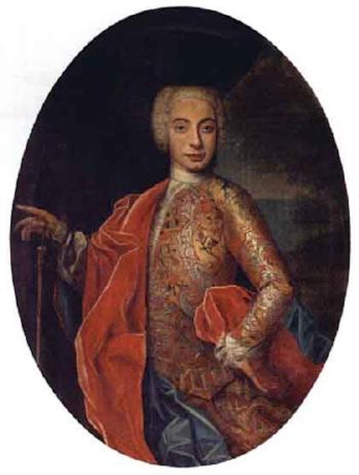 Young man wearing gold brocade coat by Italian School