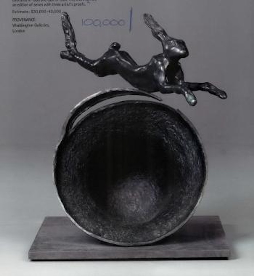 Hare on curly bell by Barry Flanagan