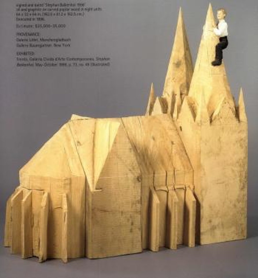 Mann auf kathrdrale by Stephan Balkenhol