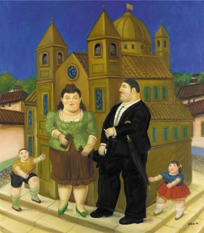 Frente a la catedral by Fernando Botero