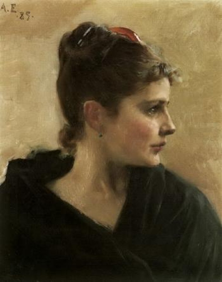 Portrait of a young lady by Albert Edelfelt