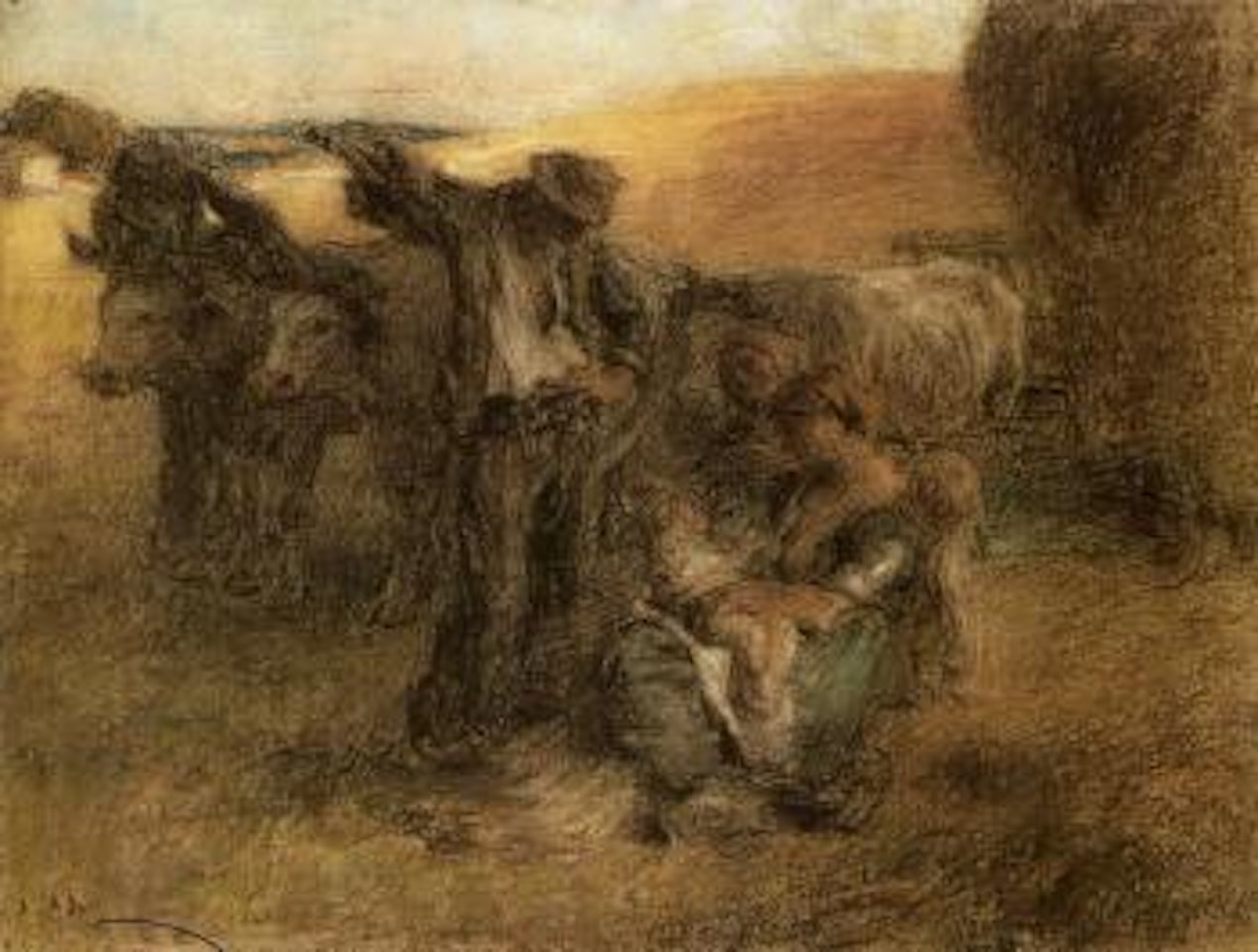La famille by Léon Augustin Lhermitte