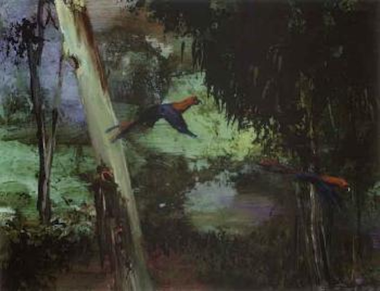 Parrots in bush by Albert Tucker