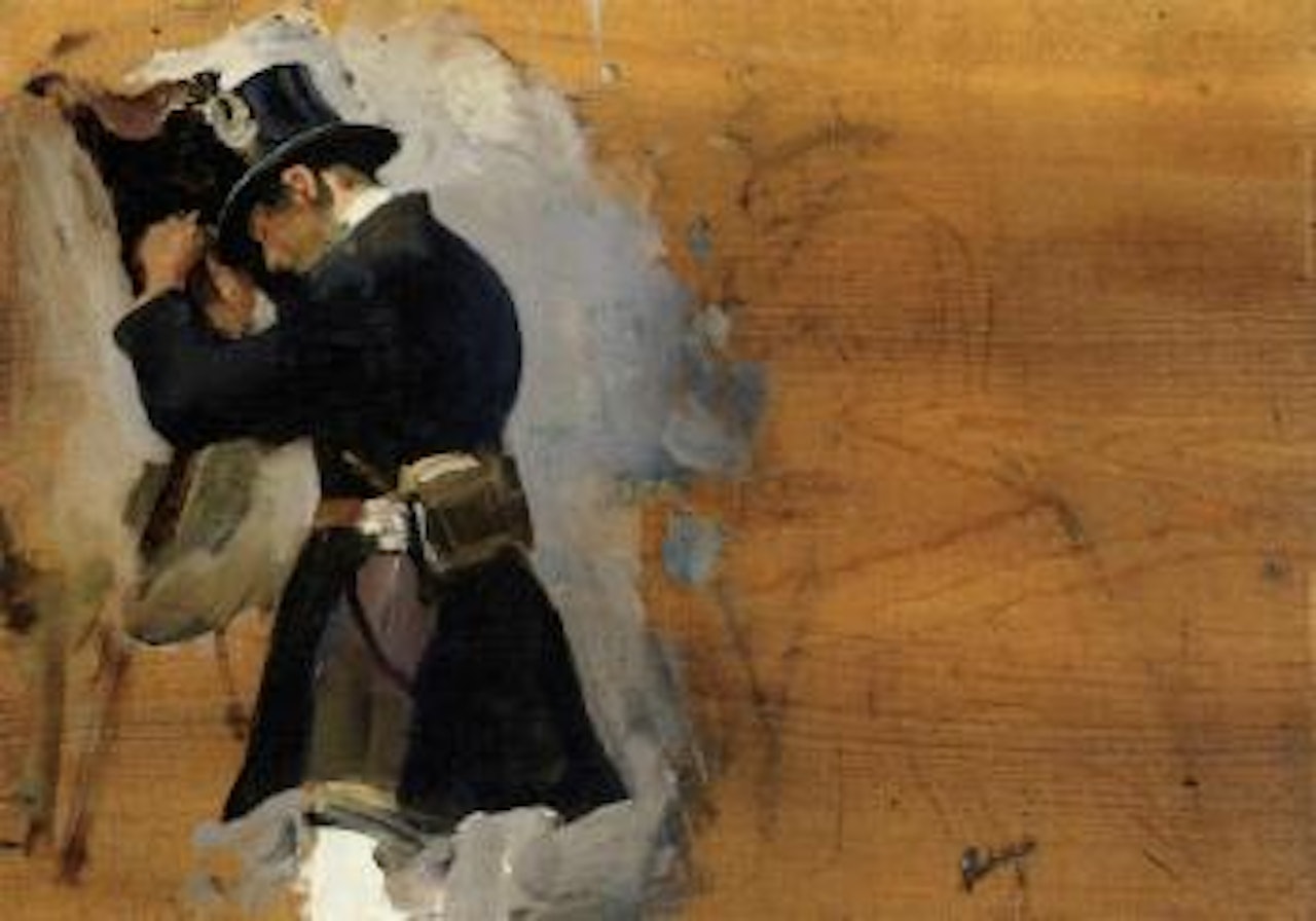 Study of the Duke of Marlborough's groom by Alfred James Munnings