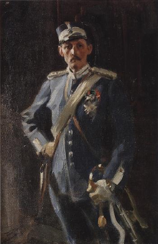 Prince Carl wearing the Royal Guards' blue uniform by Anders Zorn