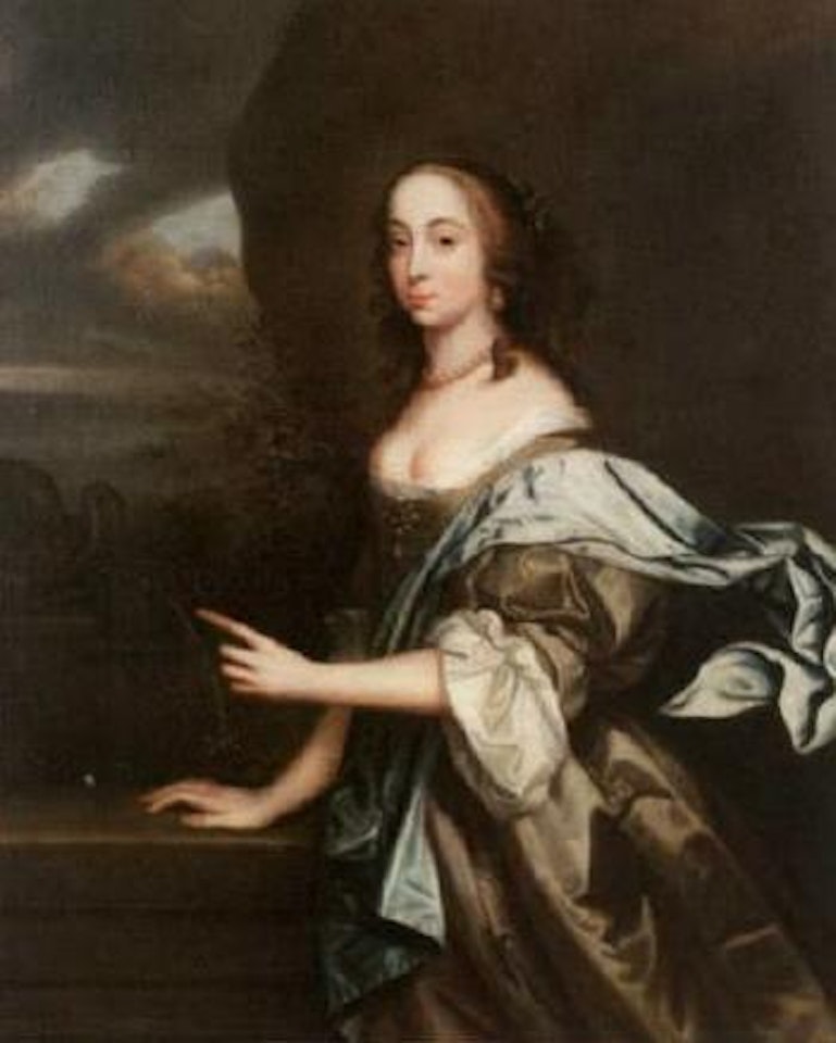 Portrait of lady in front of fountain by Sir Peter Lely