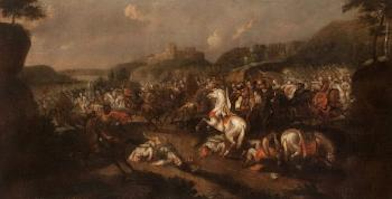 The fall of Constantinople - battle scene by German School