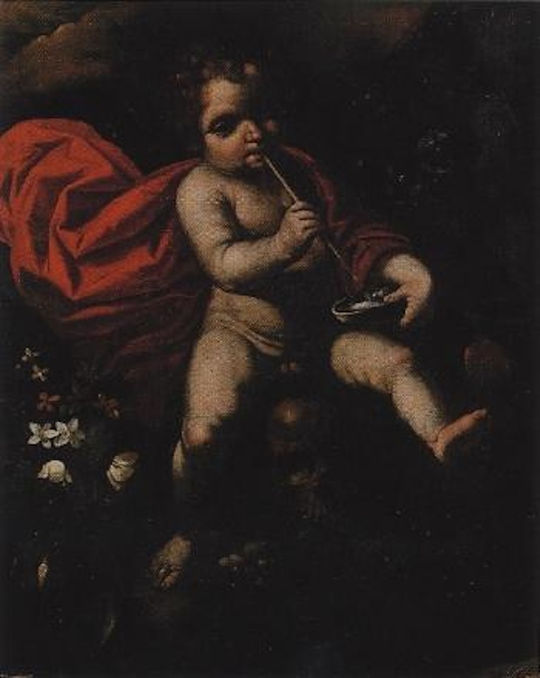 Vanitas scene with boy blowing bubbles by Jacob Jordaens