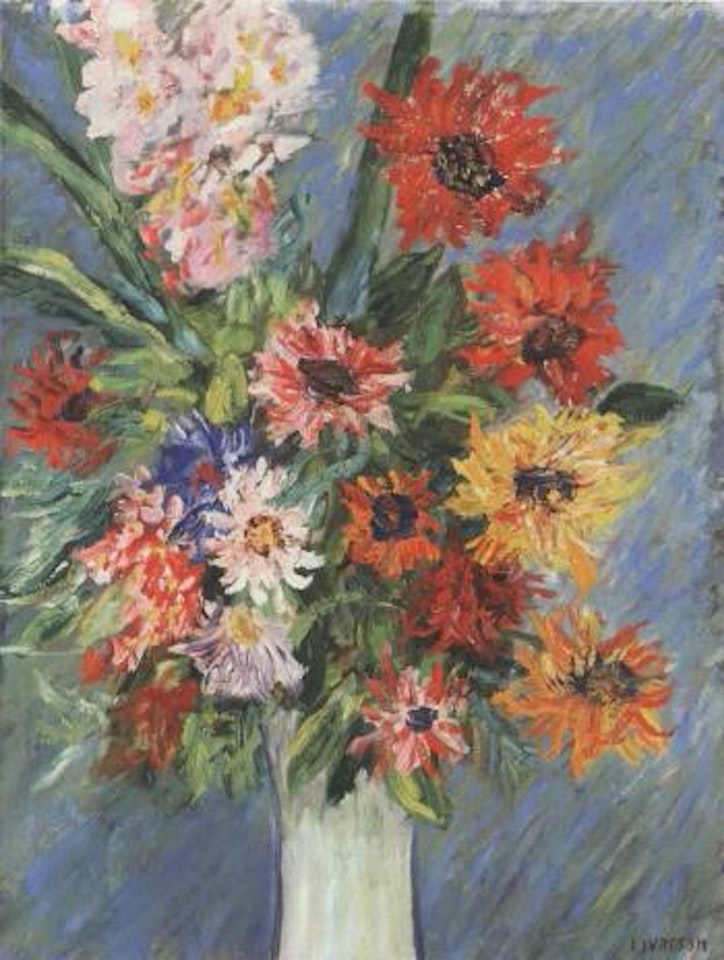 Flowers in white vase by Ivan Ivarson