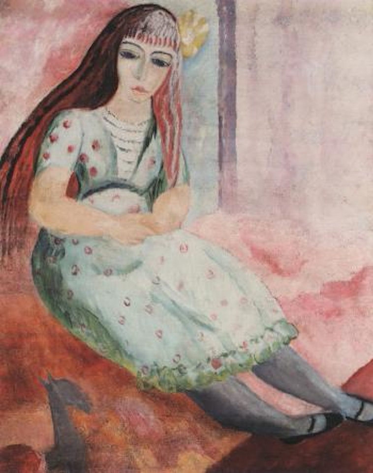Girl with flowing hair by Sigrid Hjertén
