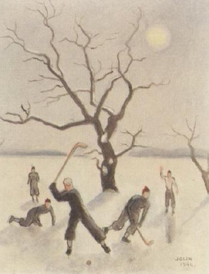 Bandy players - day in winter by Einar Jolin