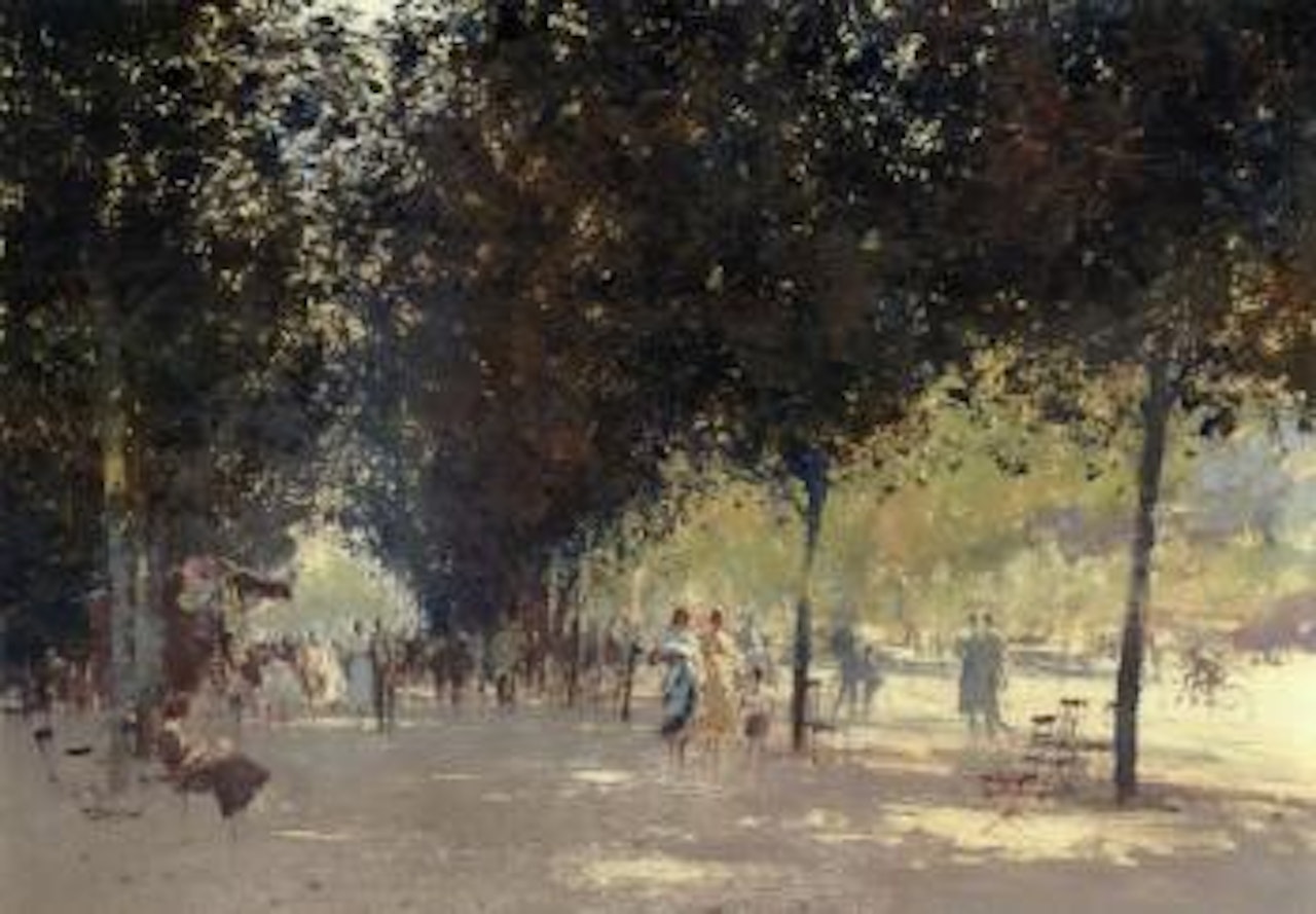 Chestnut trees, Champs Elysees by Edward Seago
