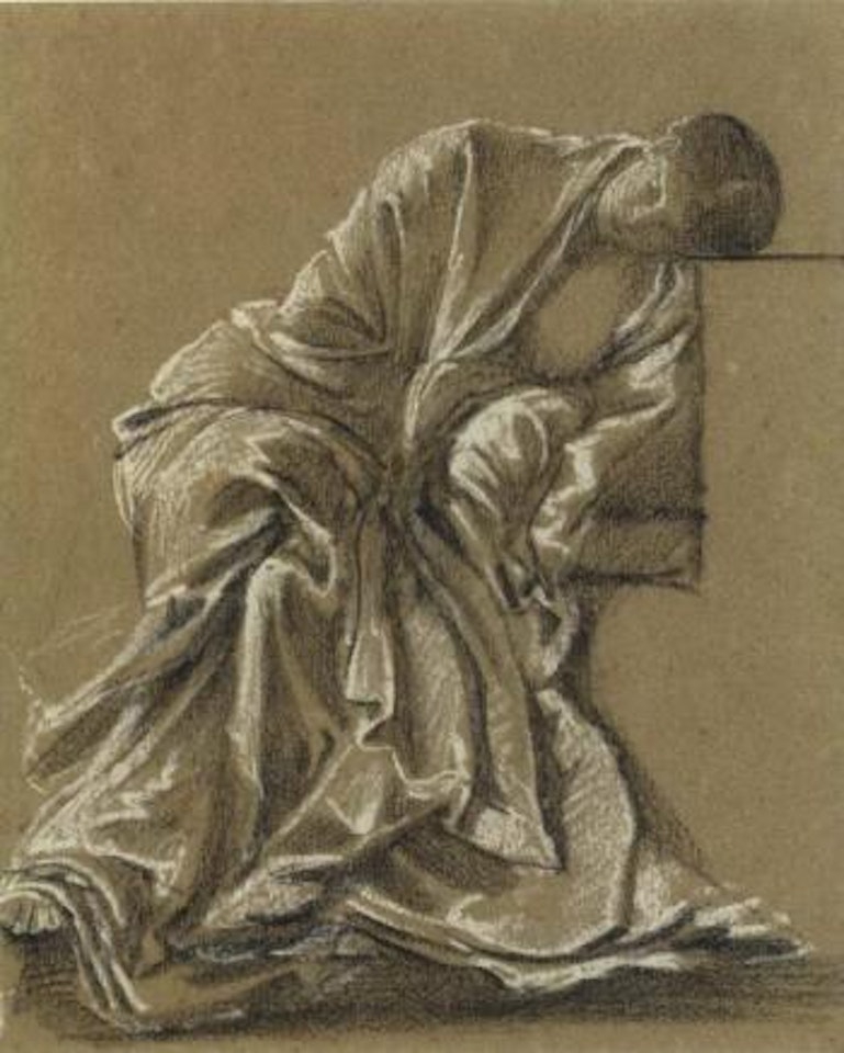 Study of a seated woman, heavily draped by Edward Coley Burne-Jones