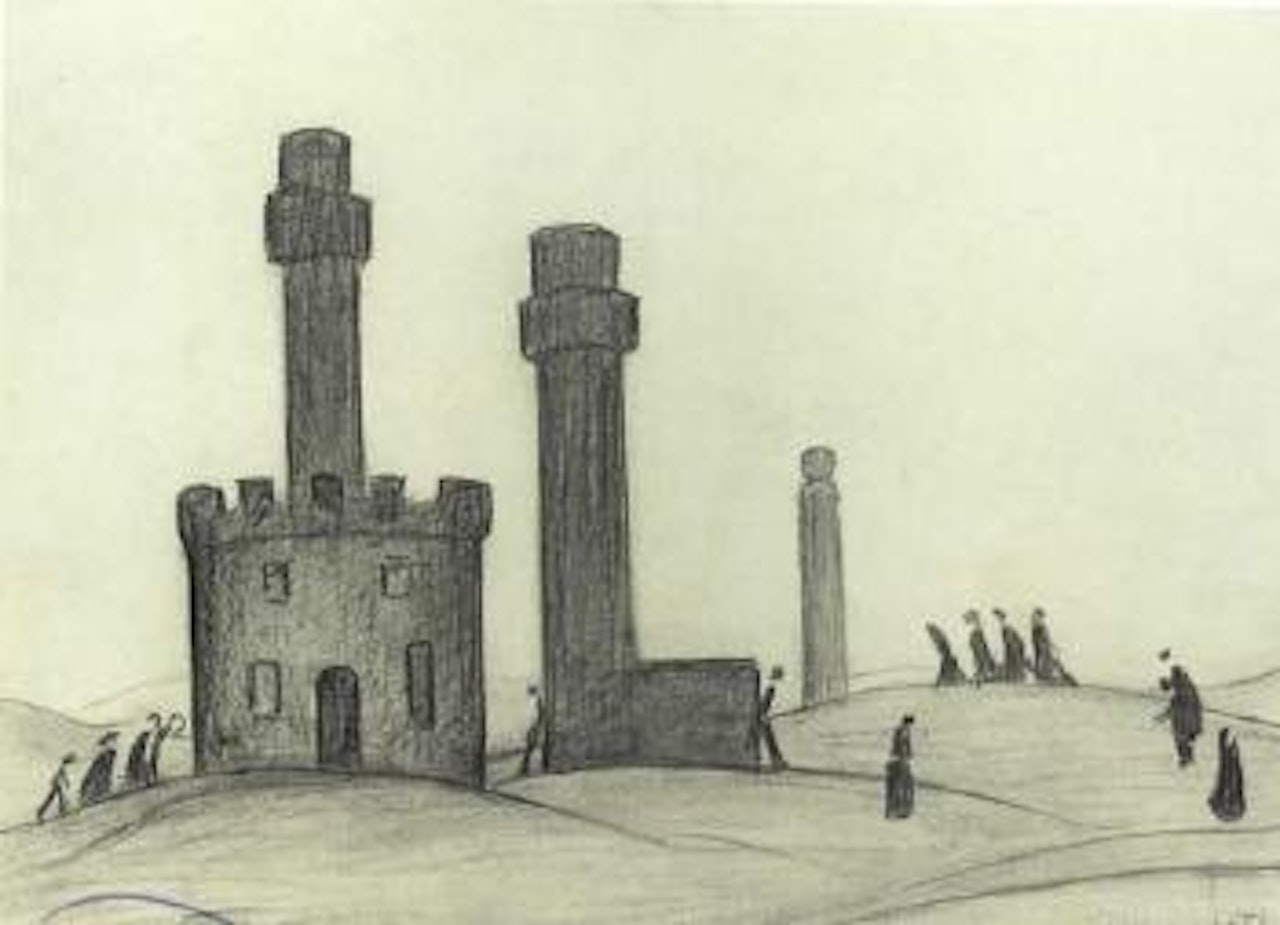 Landscape with figures, Workington by Laurence Stephen Lowry