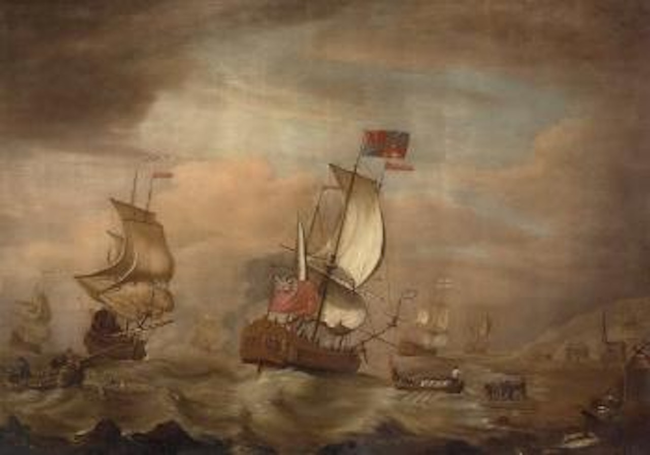 King George I being landed at Rye from Royal Yacht Caroline, January 1726 by Peter Monamy