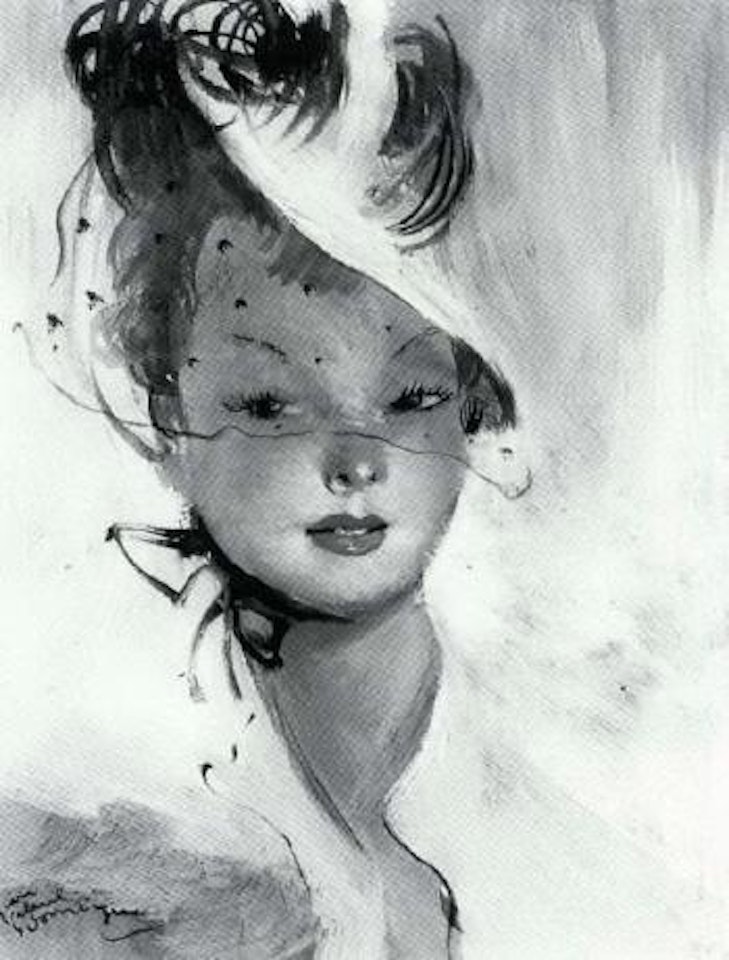 Zerbinetta ou Rousse au chapeau jaune by Jean Gabriel Domergue