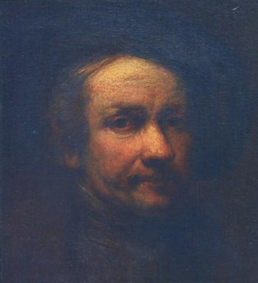Portrait of man in a high collar by Attributed to Rembrandt Harmensz van Rijn