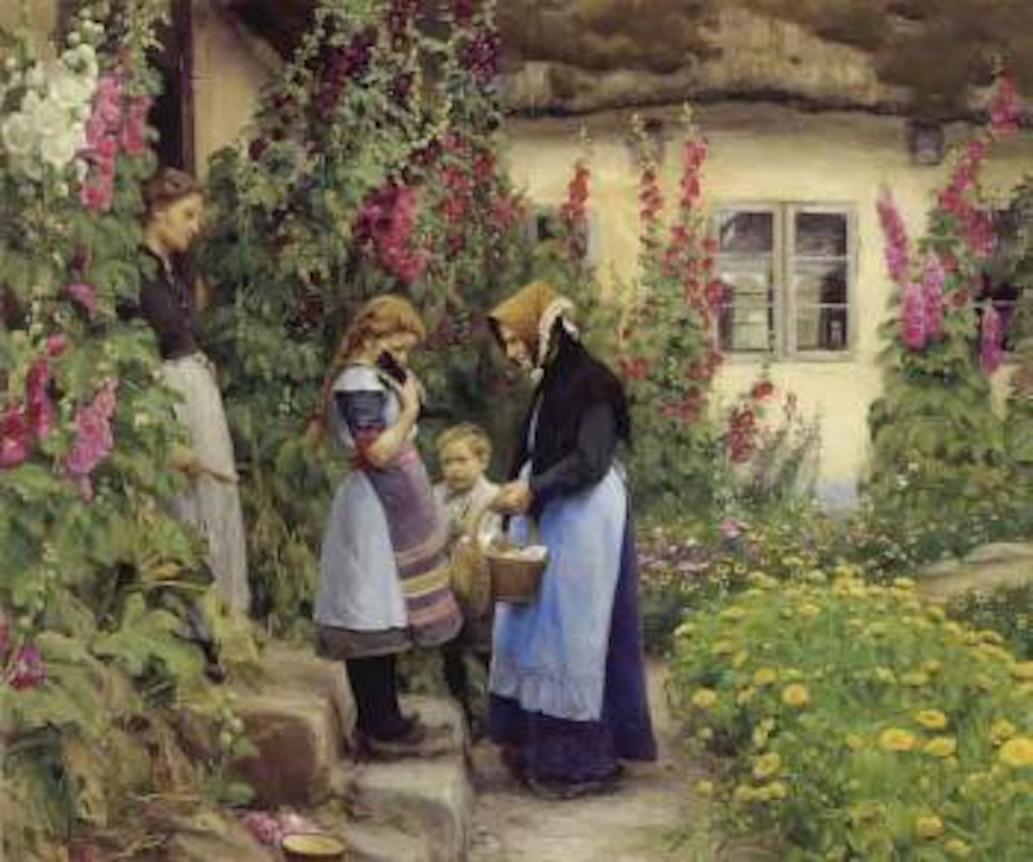 Little pussy is going in the basket by Hans Andersen Brendekilde