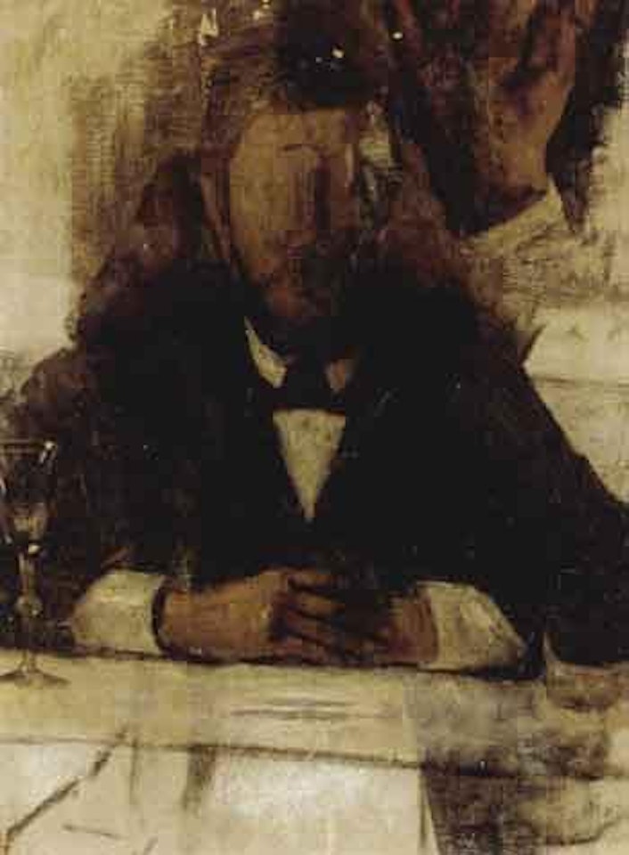 Carl Holsoe, J F Willumsen and study of a pair of hands by Vilhelm Hammershoi