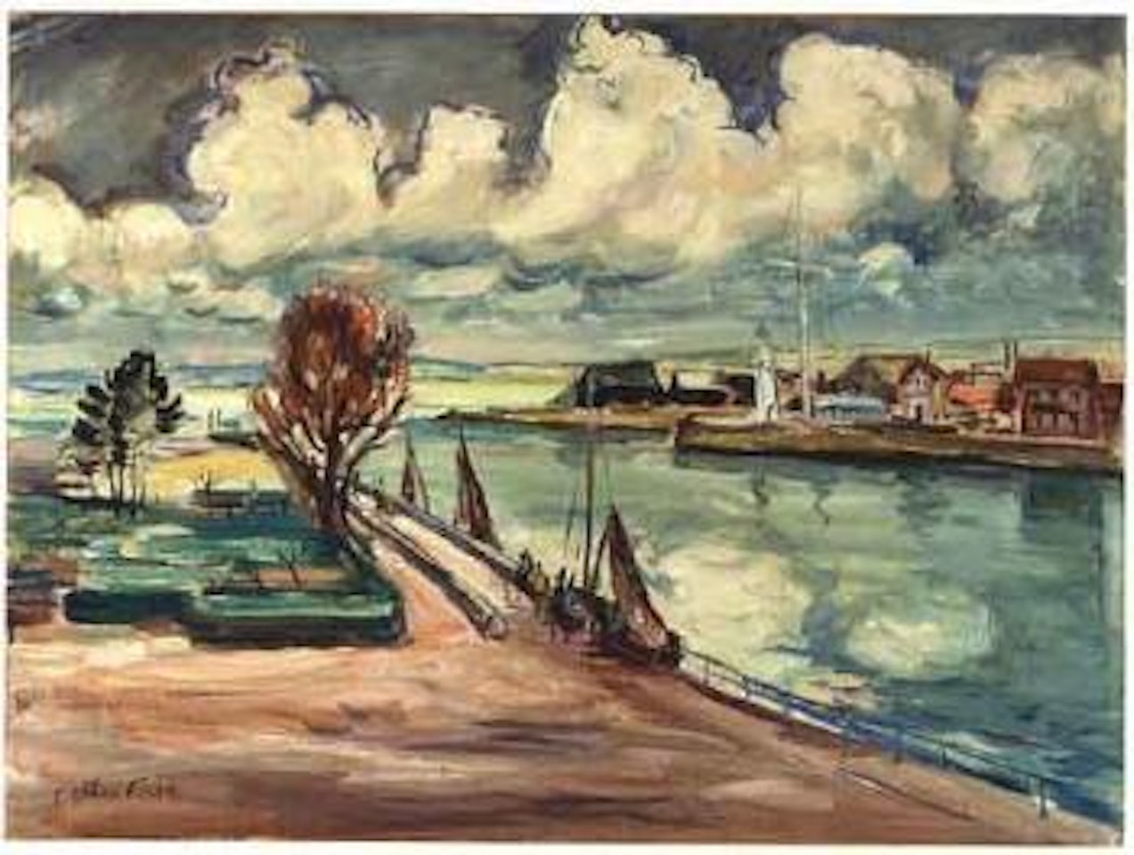 Entree du port a Honfleur by Othon Friesz