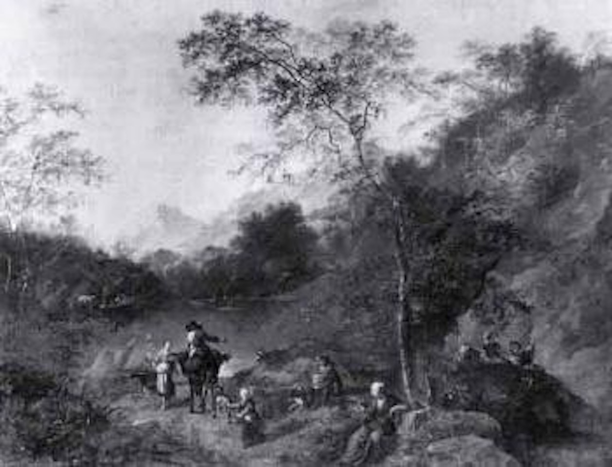 Italianate landscape with peasants by Jan Both