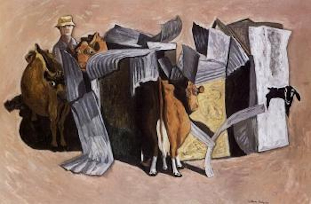 Farmyard with William and Josephine by William Francis Robinson