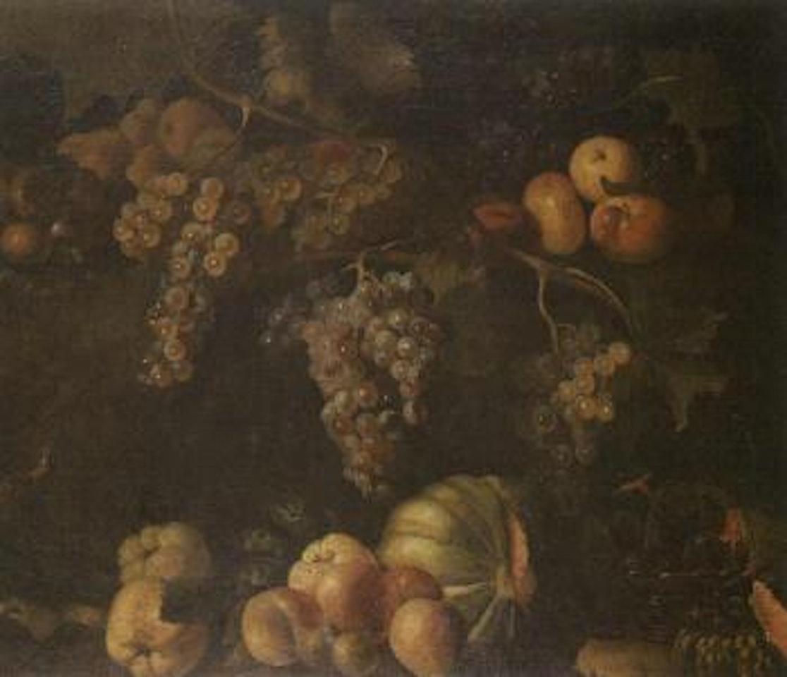 Nature morte aux raisins, aux peches et aux melons by Marco Antonio Rizzi