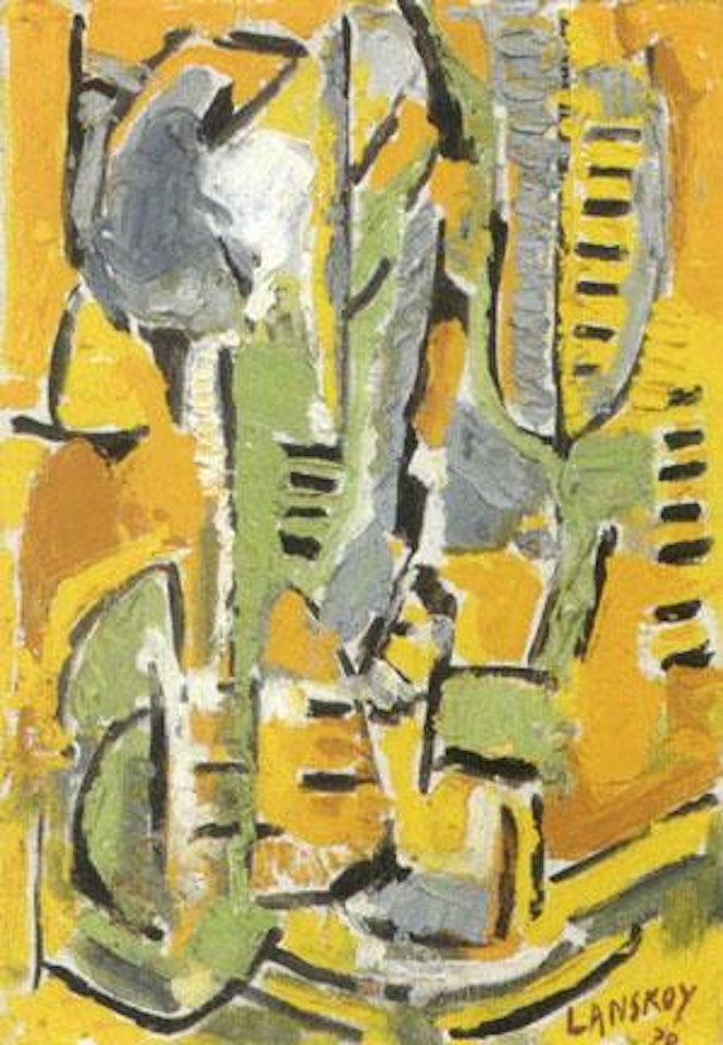 Composition fond jaune by André Lanskoy