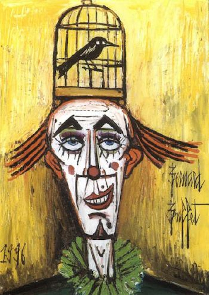 Clown a la cage a oiseau by Bernard Buffet
