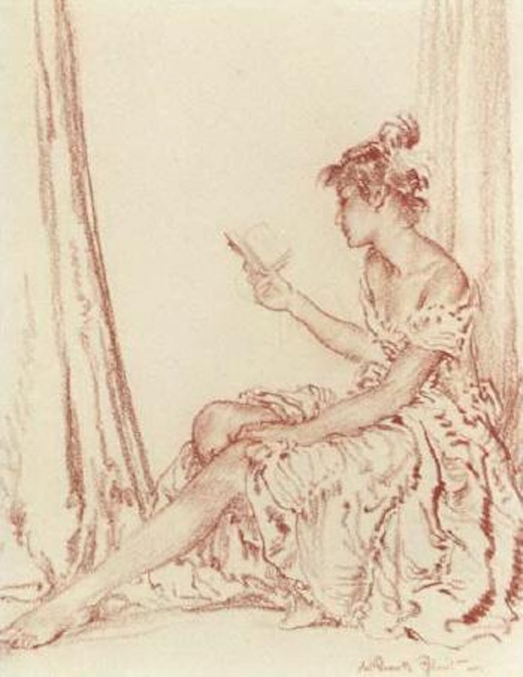 Cecilia, the earnest reader by William Russell Flint