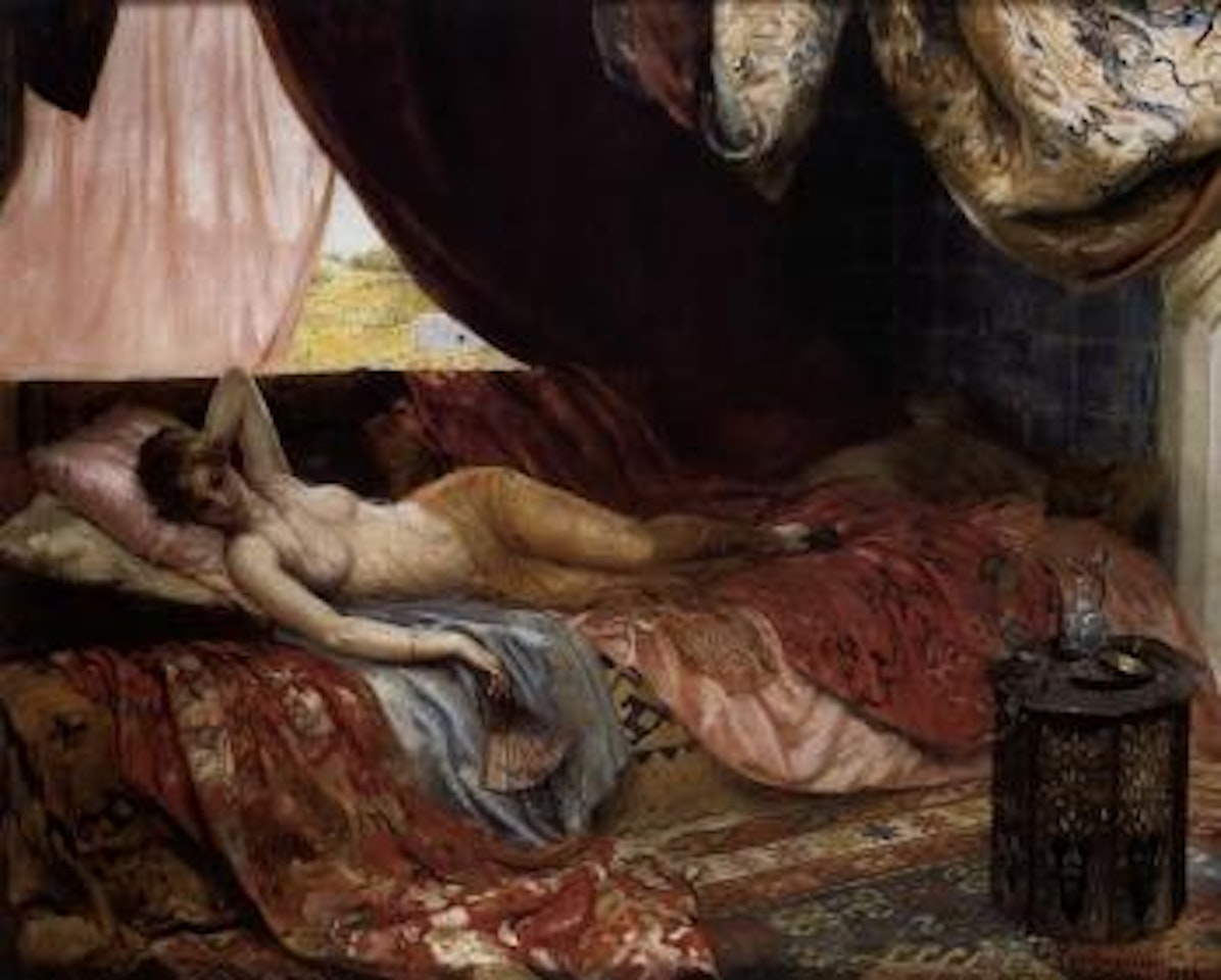 Femme allongee a l'eventail by Georges Antoine Rochegrosse