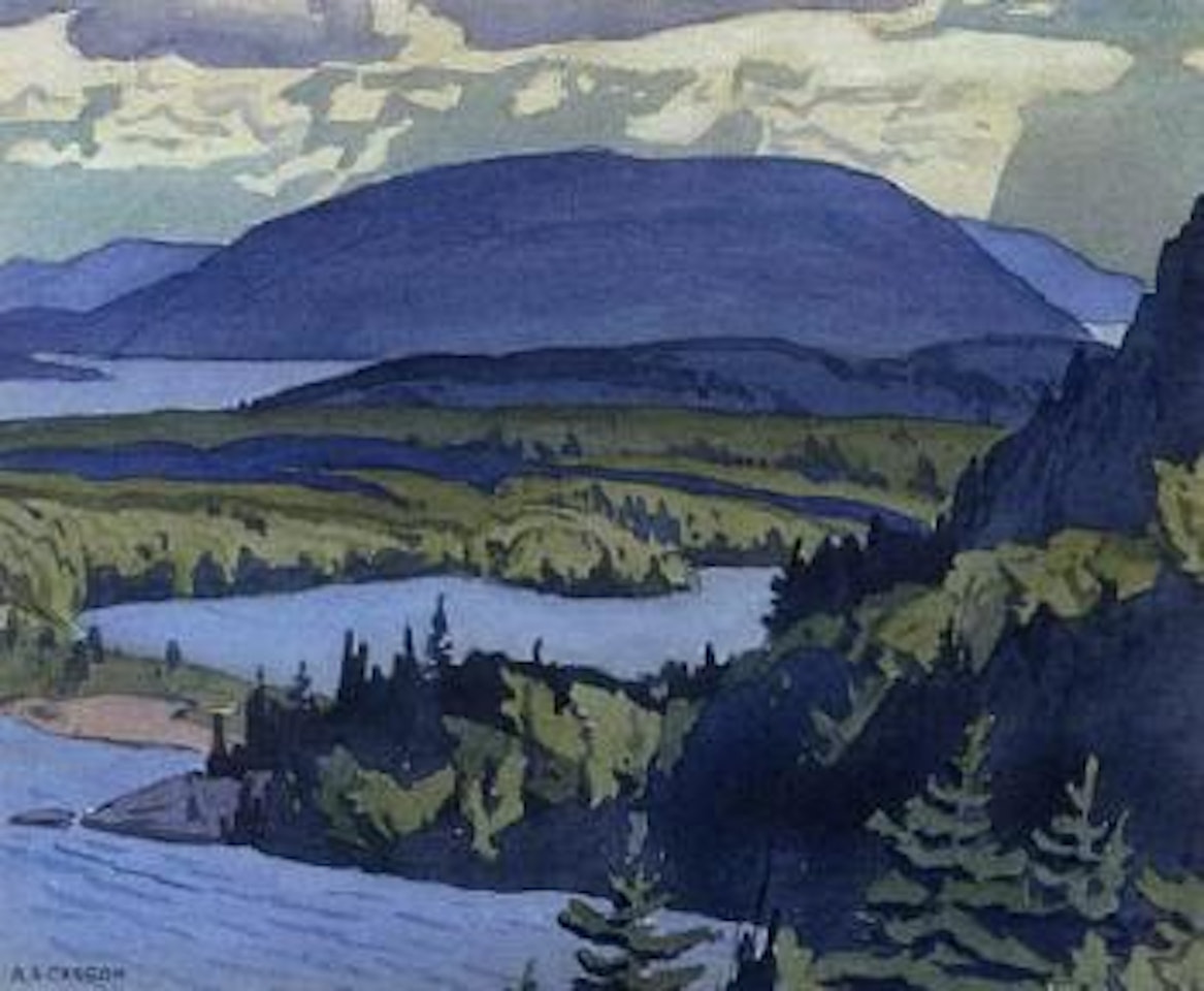 In the Cloche Hills, looking towards Quartz Rock, McGregor Bay and Baie fine by Alfred Joseph Casson
