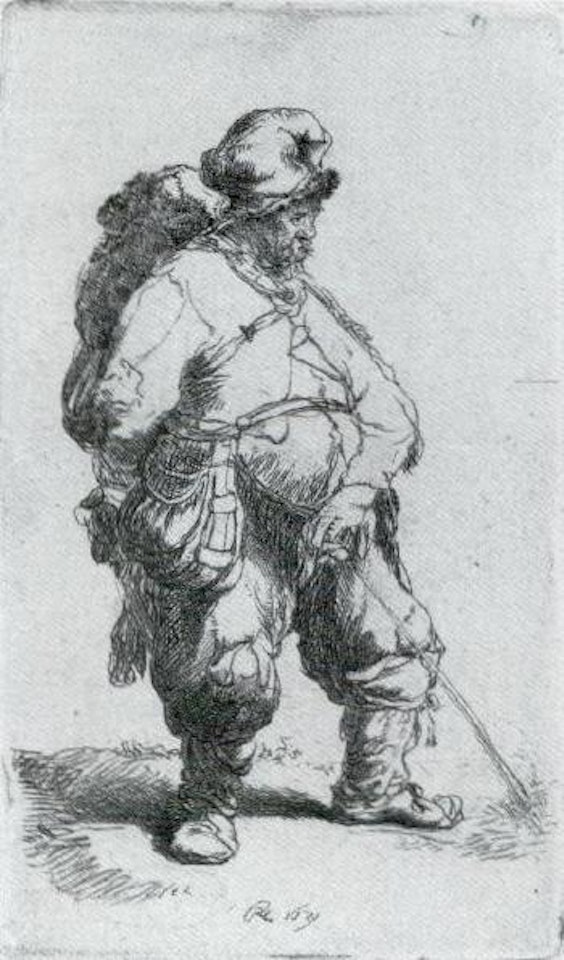 Man making water by Attributed to Rembrandt Harmensz van Rijn