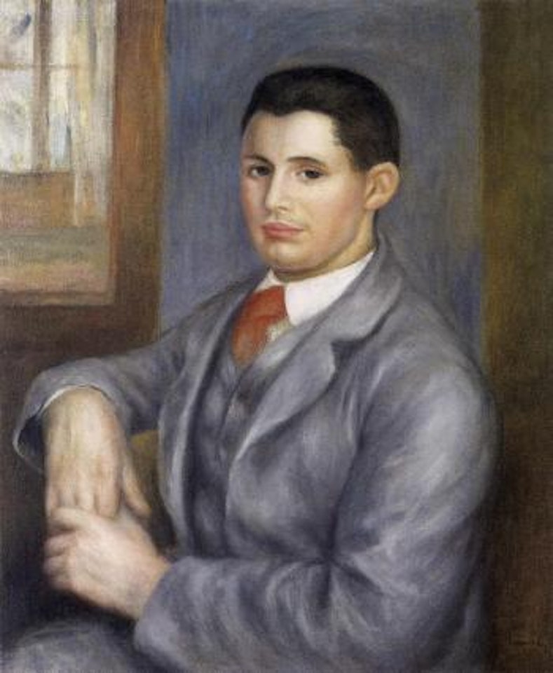 Jeune homme a la cravate rouge by Pierre-Auguste Renoir
