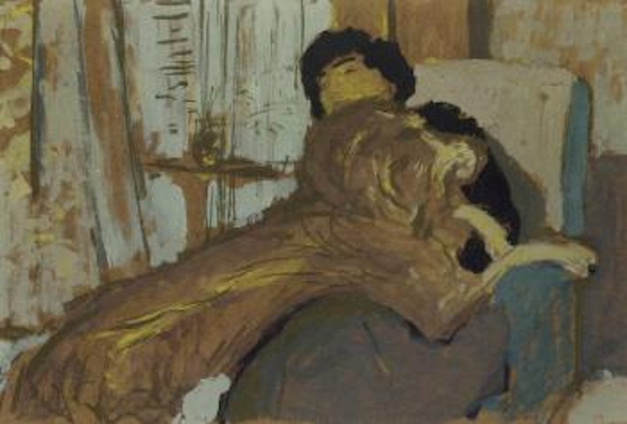 Madame Lucie Hessel et son chien Basto by Édouard Vuillard
