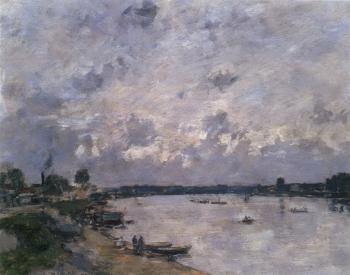 Un bord de Seine a Caudebec en caux by Eugène Boudin